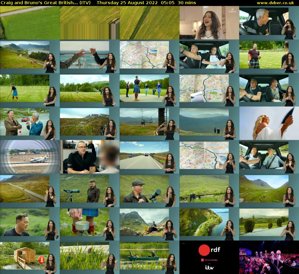 Craig and Bruno's Great British... (ITV) Thursday 25 August 2022 05:05 - 05:35
