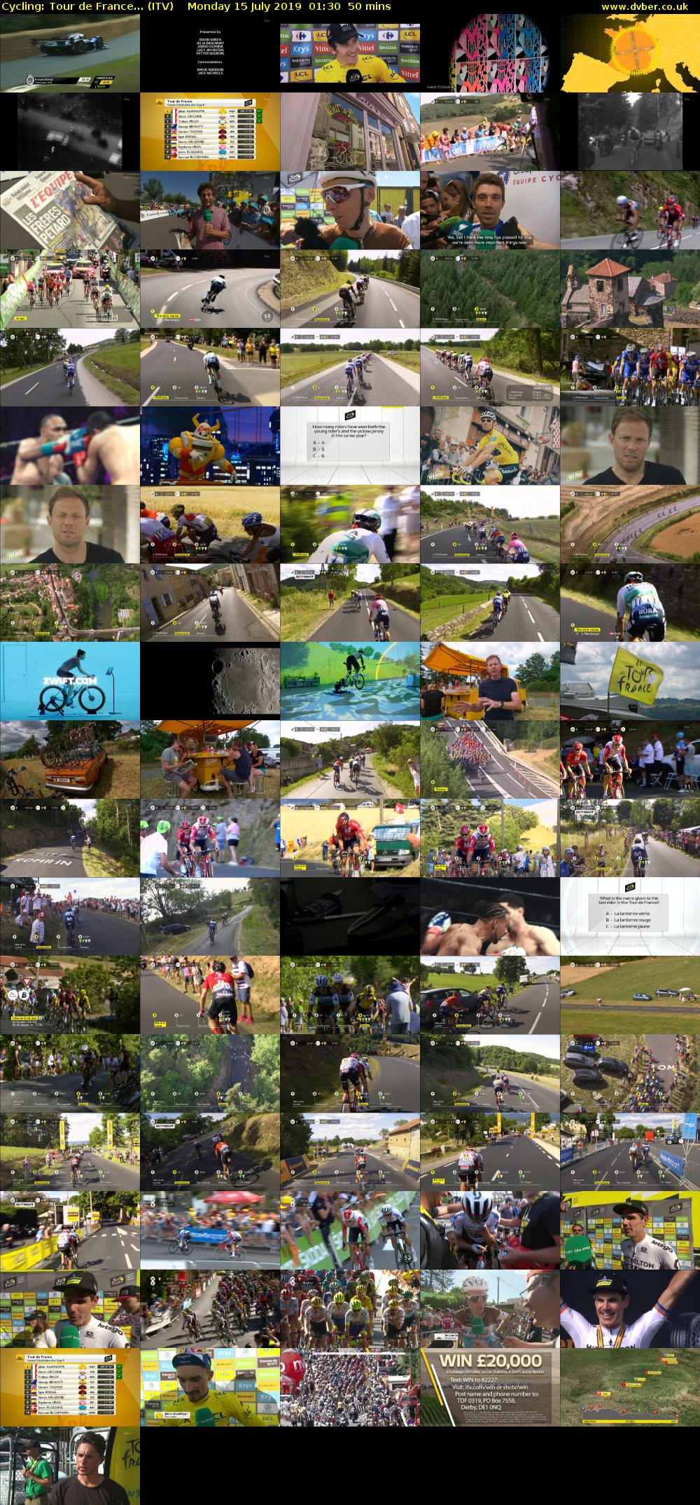 Cycling: Tour de France... (ITV) Monday 15 July 2019 01:30 - 02:20