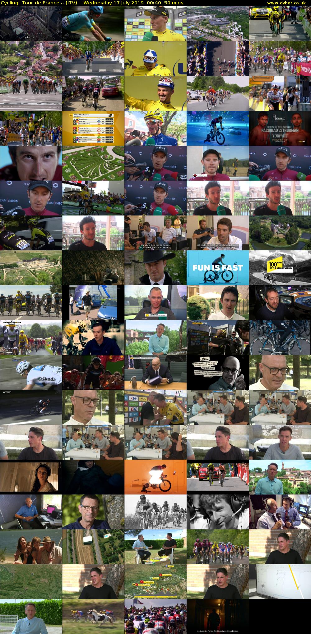 Cycling: Tour de France... (ITV) Wednesday 17 July 2019 00:40 - 01:30