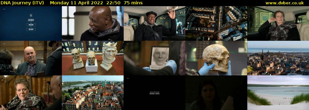 DNA Journey (ITV) Monday 11 April 2022 22:50 - 00:05