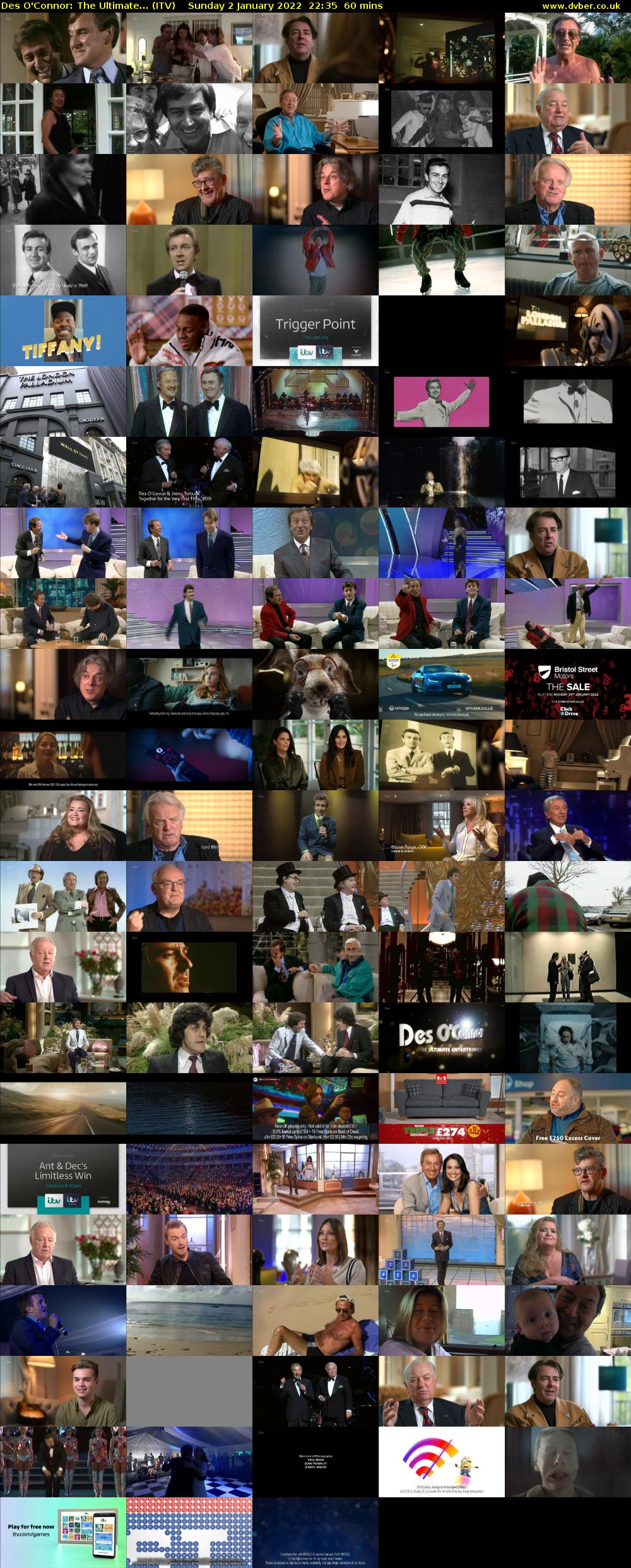 Des O'Connor: The Ultimate... (ITV) Sunday 2 January 2022 22:35 - 23:35