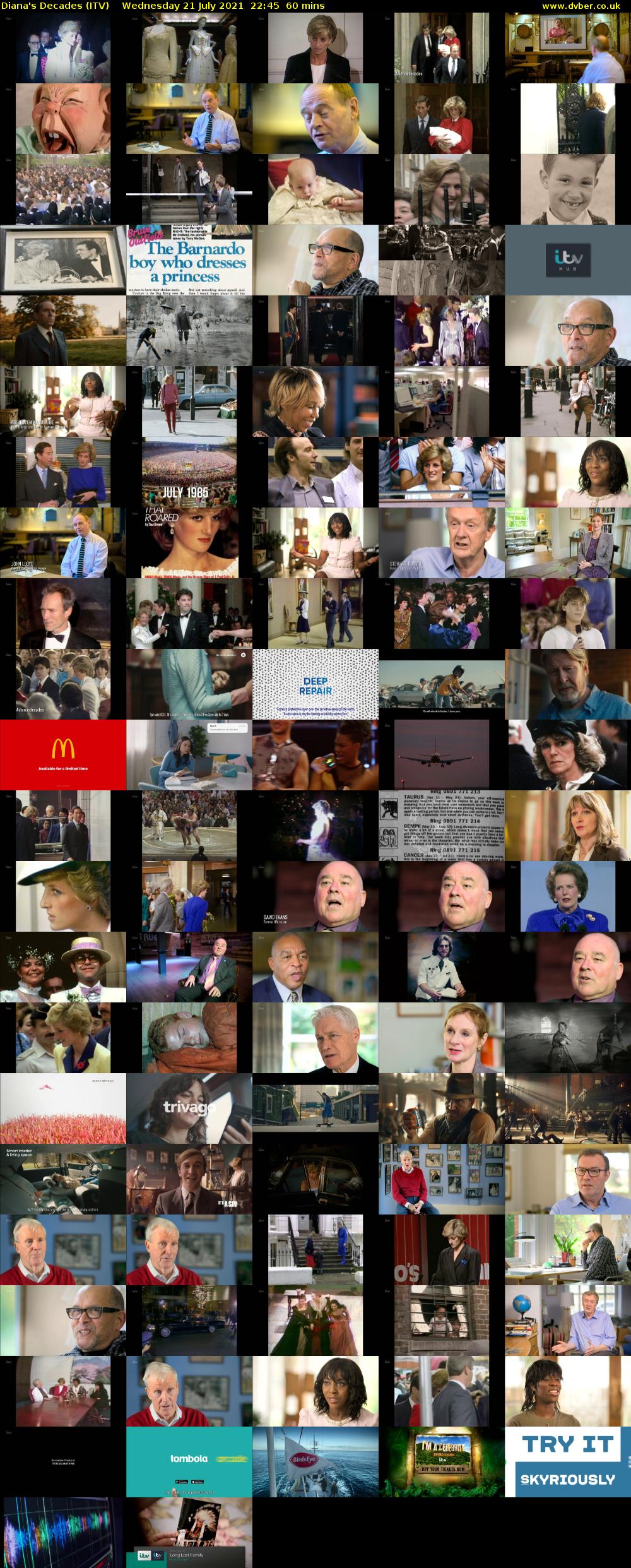 Diana's Decades (ITV) Wednesday 21 July 2021 22:45 - 23:45