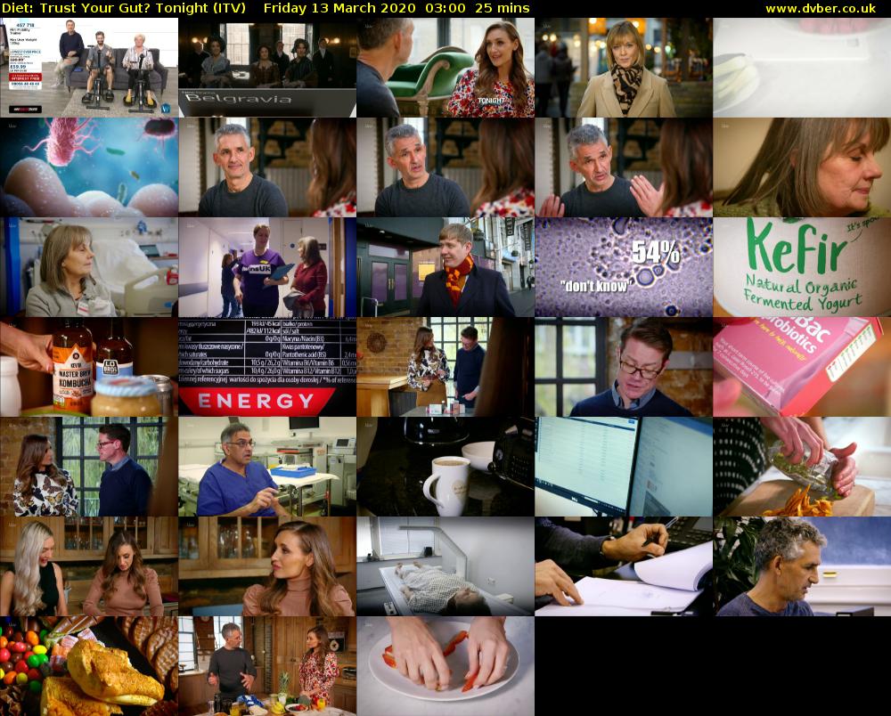 Diet: Trust Your Gut? Tonight (ITV) Friday 13 March 2020 03:00 - 03:25