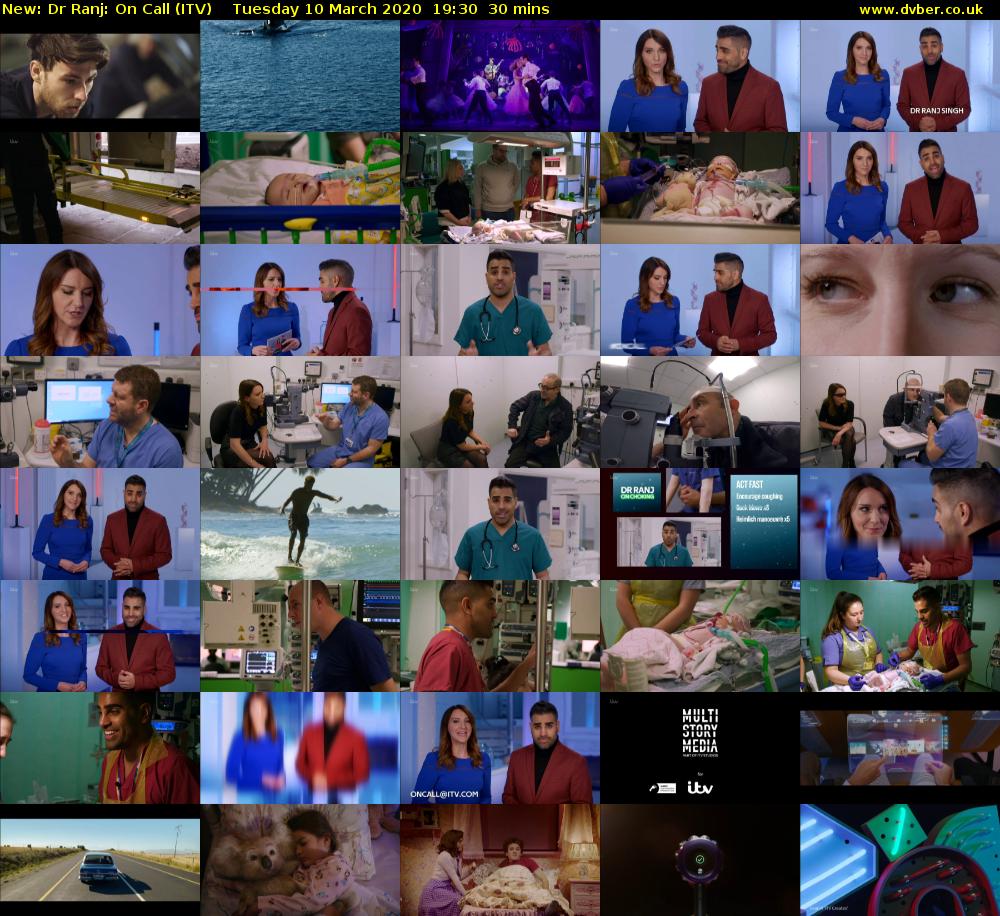 Dr Ranj: On Call (ITV) Tuesday 10 March 2020 19:30 - 20:00