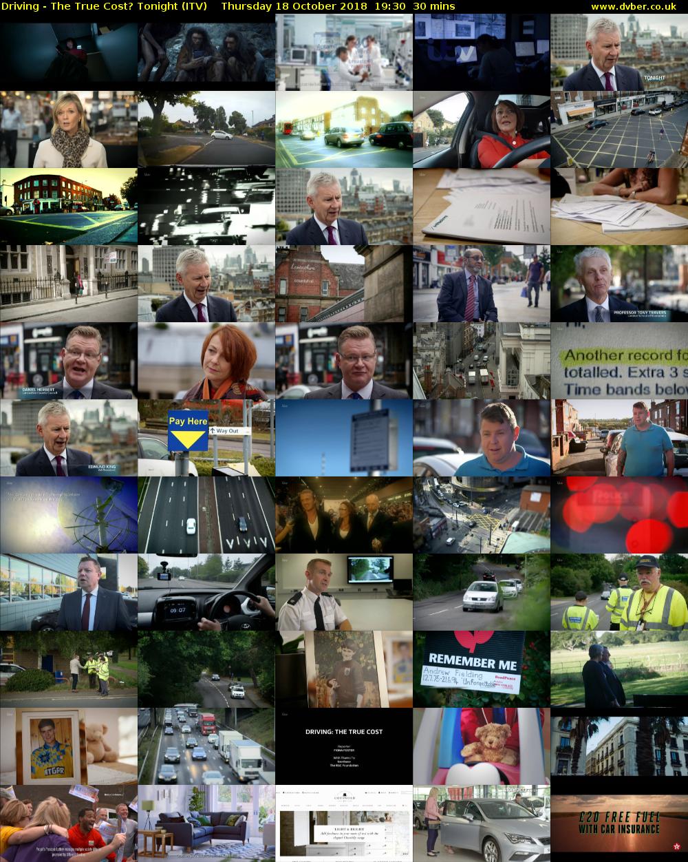 Driving - The True Cost? Tonight (ITV) Thursday 18 October 2018 19:30 - 20:00