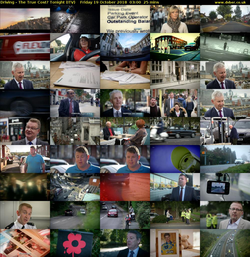 Driving - The True Cost? Tonight (ITV) Friday 19 October 2018 03:00 - 03:25