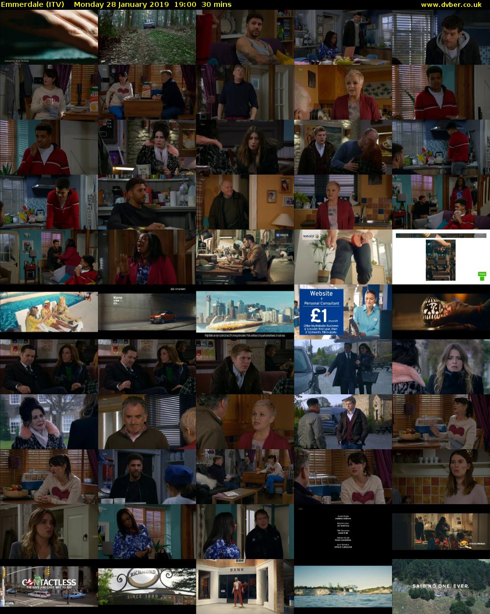 Emmerdale (ITV) Monday 28 January 2019 19:00 - 19:30