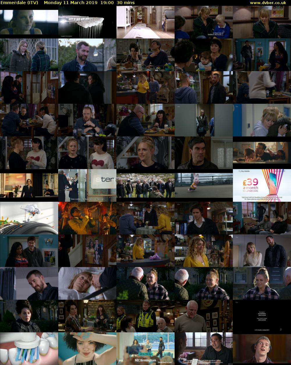 Emmerdale (ITV) Monday 11 March 2019 19:00 - 19:30