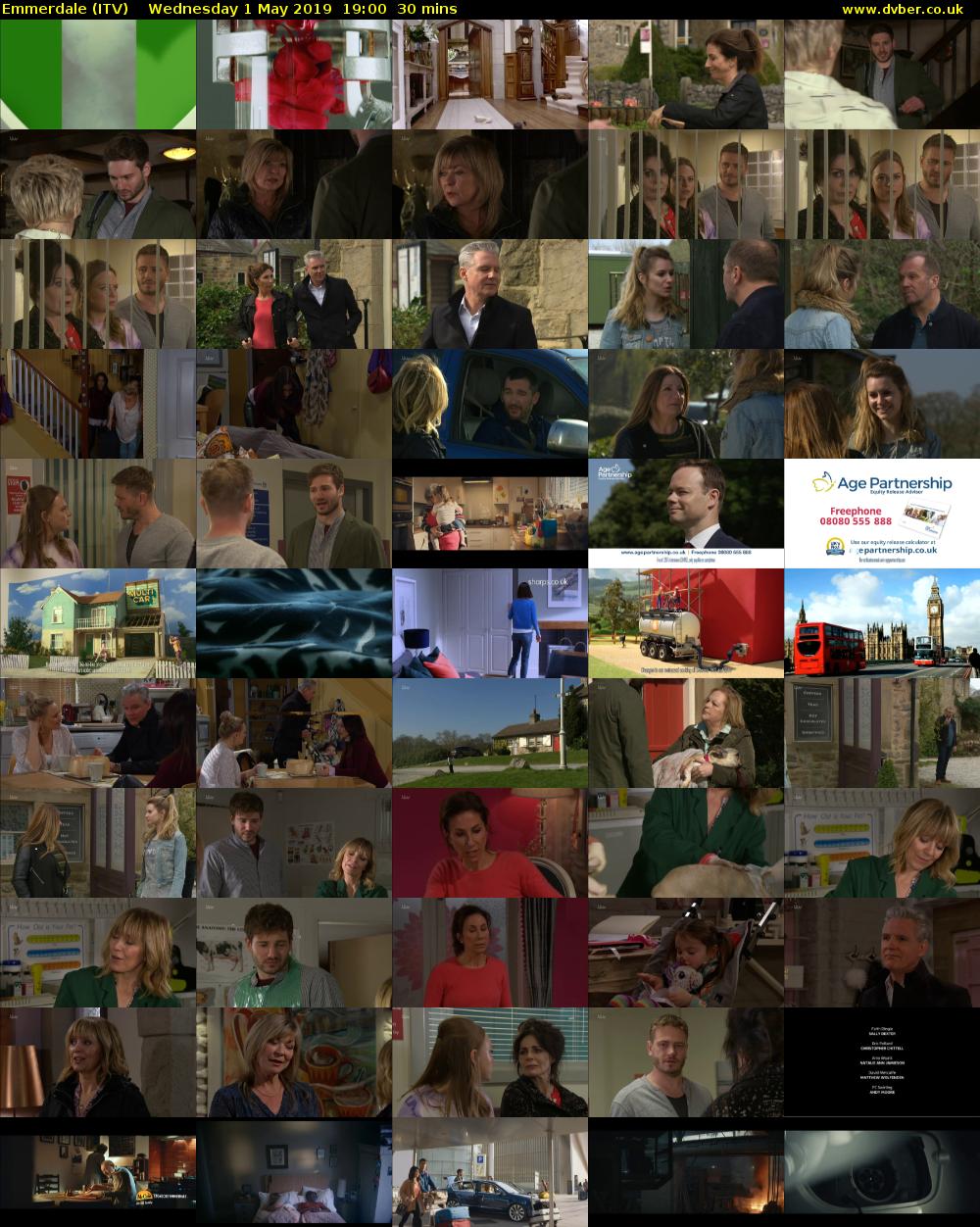 Emmerdale (ITV) Wednesday 1 May 2019 19:00 - 19:30