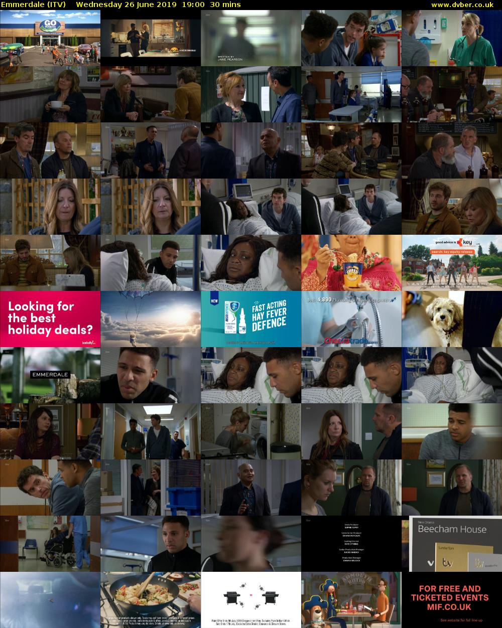 Emmerdale (ITV) Wednesday 26 June 2019 19:00 - 19:30
