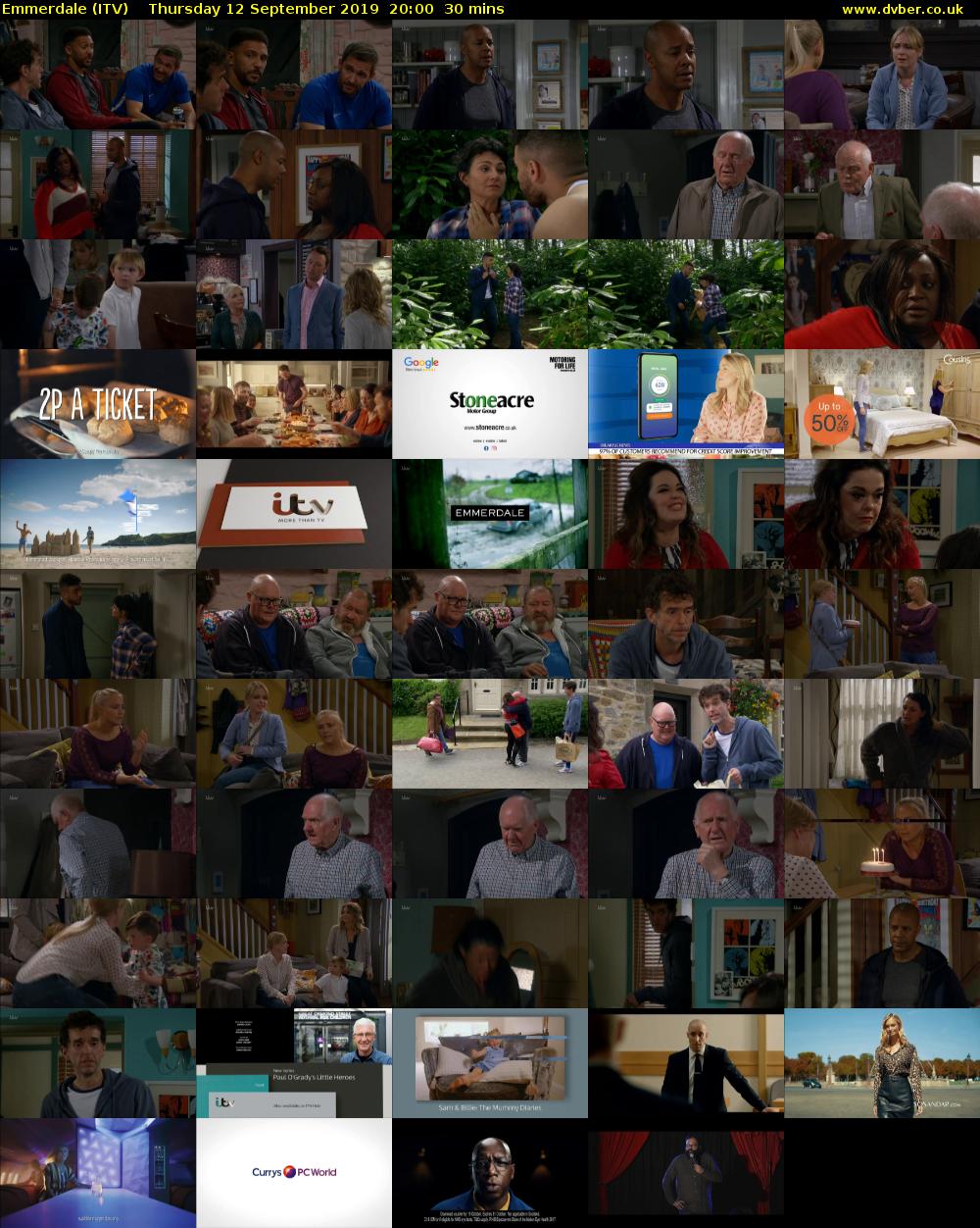 Emmerdale (ITV) Thursday 12 September 2019 20:00 - 20:30