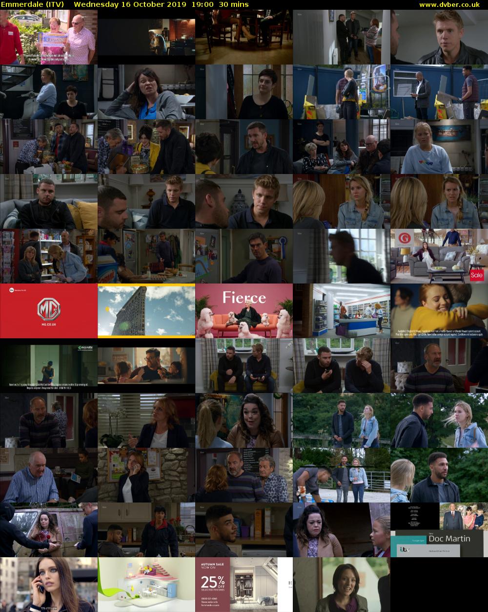 Emmerdale (ITV) Wednesday 16 October 2019 19:00 - 19:30