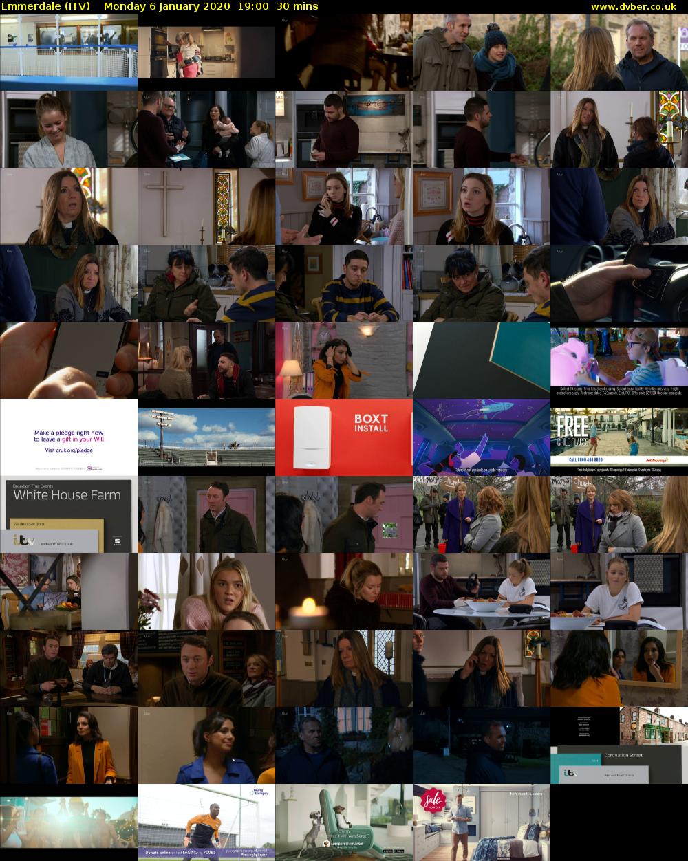 Emmerdale (ITV) Monday 6 January 2020 19:00 - 19:30