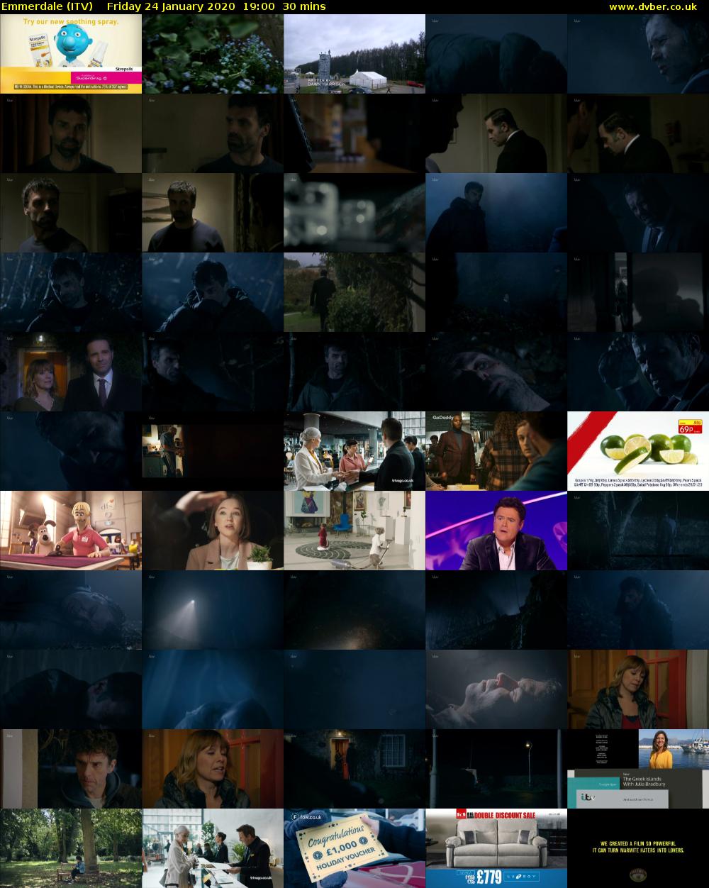 Emmerdale (ITV) Friday 24 January 2020 19:00 - 19:30