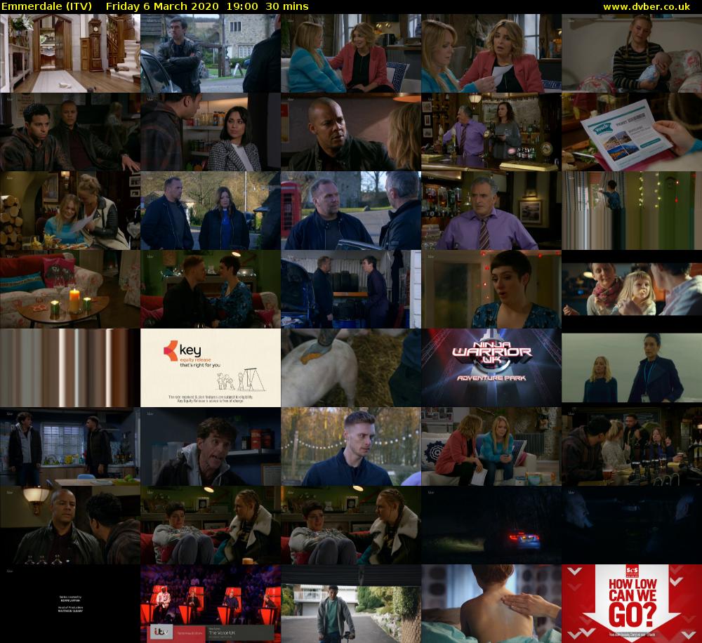 Emmerdale (ITV) Friday 6 March 2020 19:00 - 19:30