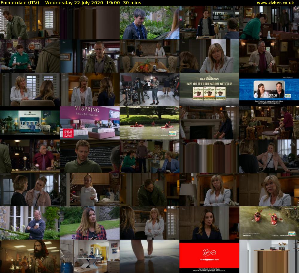 Emmerdale (ITV) Wednesday 22 July 2020 19:00 - 19:30