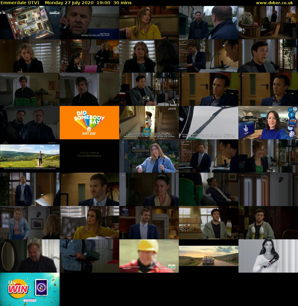 Emmerdale (ITV) Monday 27 July 2020 19:00 - 19:30