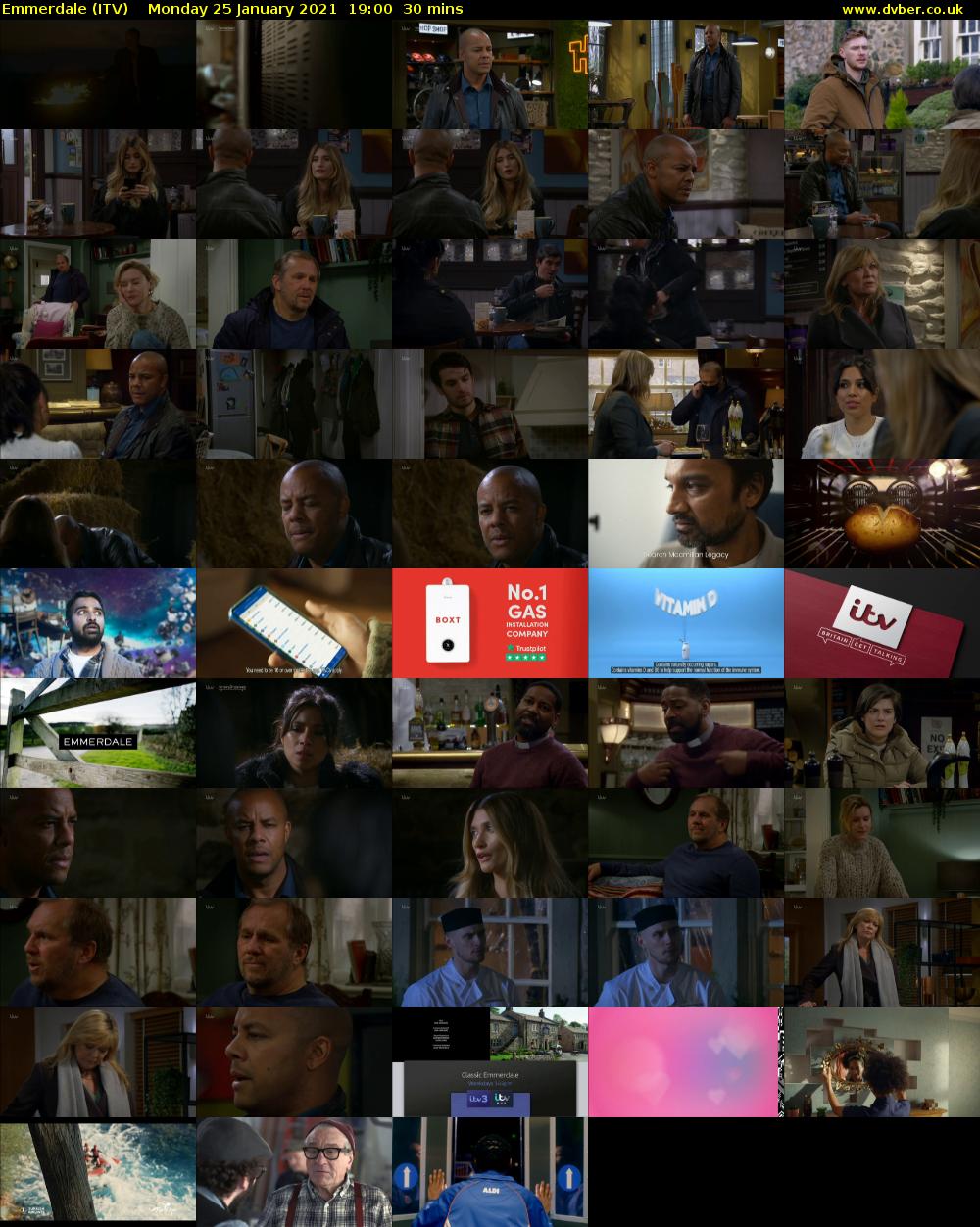 Emmerdale (ITV) Monday 25 January 2021 19:00 - 19:30