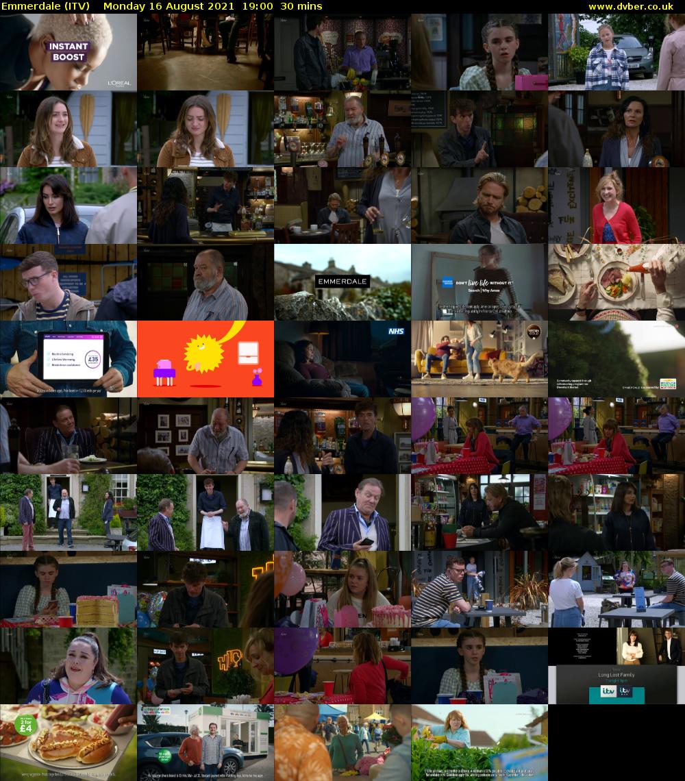 Emmerdale (ITV) Monday 16 August 2021 19:00 - 19:30