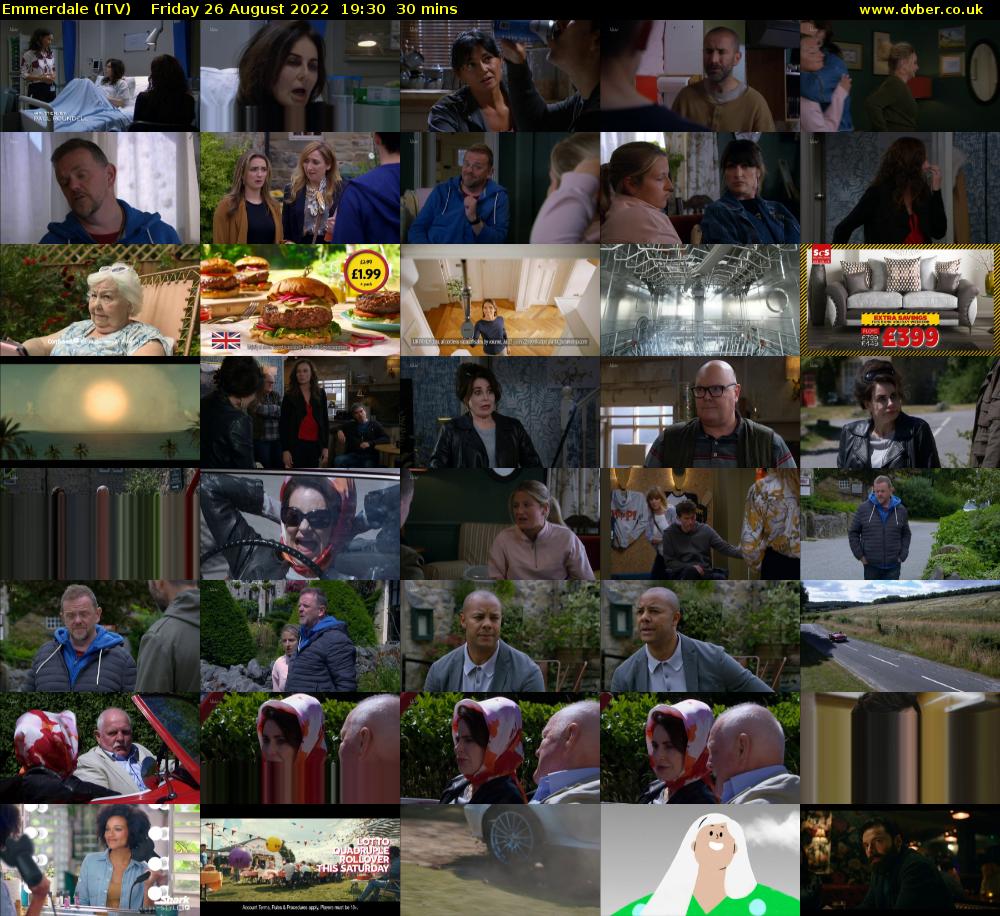 Emmerdale (ITV) Friday 26 August 2022 19:30 - 20:00