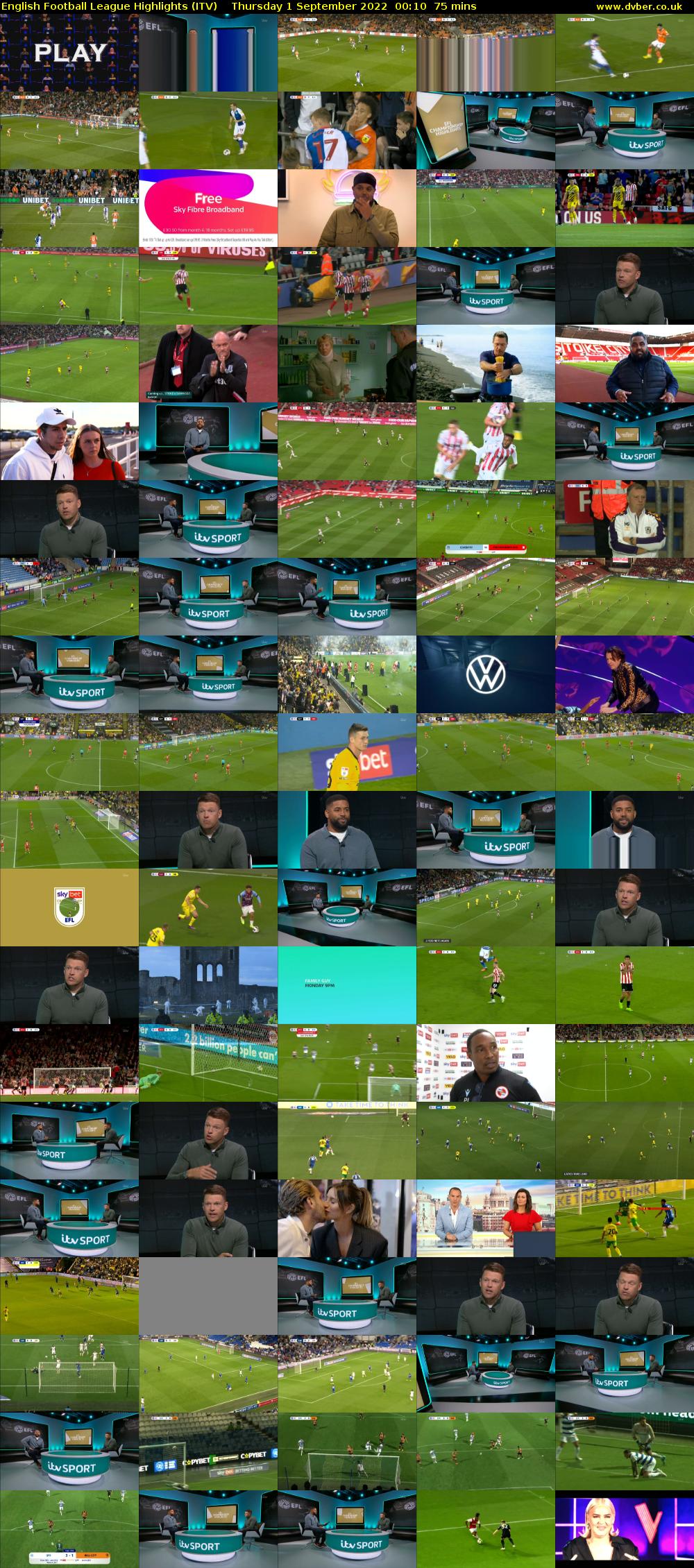English Football League Highlights (ITV) Thursday 1 September 2022 00:10 - 01:25