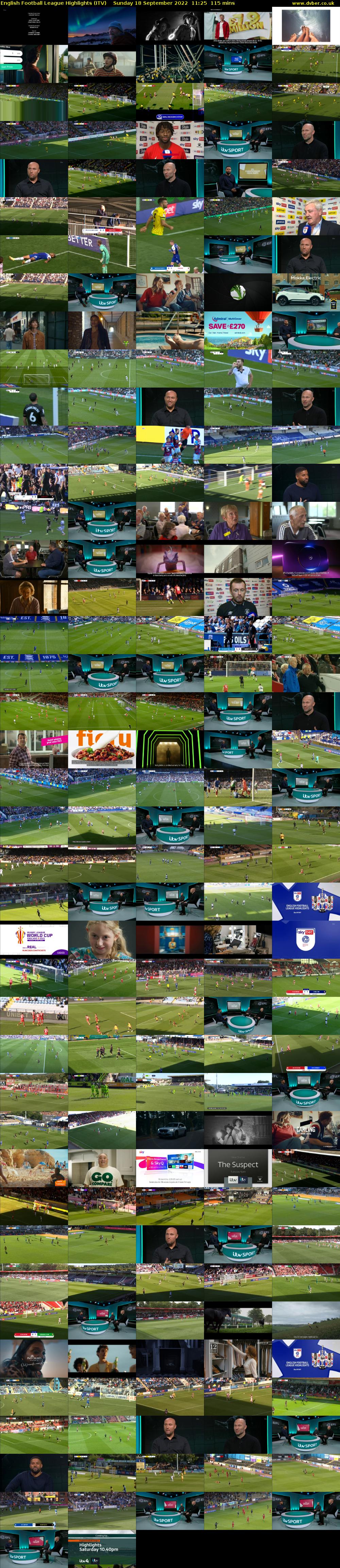 English Football League Highlights (ITV) Sunday 18 September 2022 11:25 - 13:20