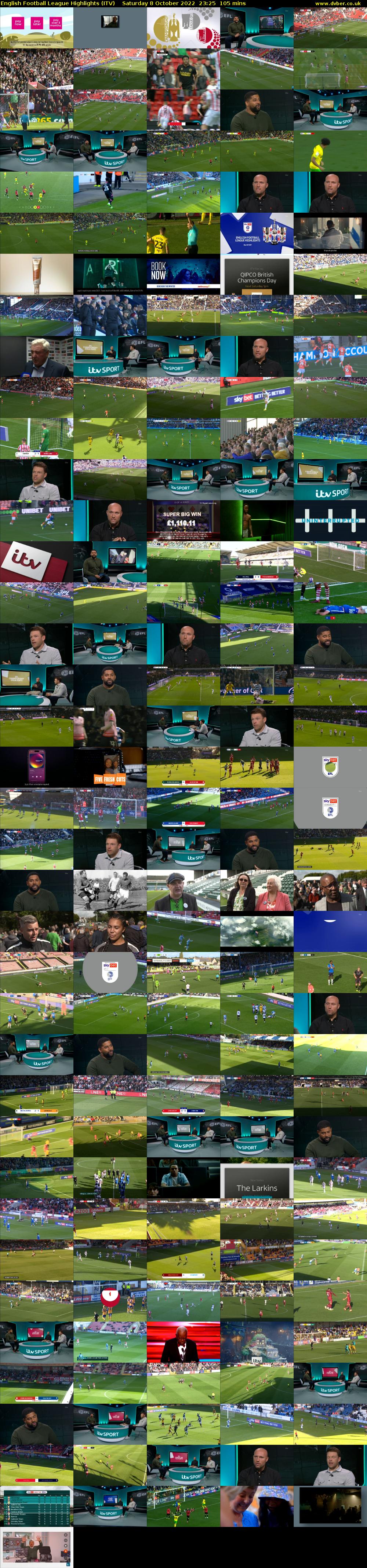English Football League Highlights (ITV) Saturday 8 October 2022 23:25 - 01:10