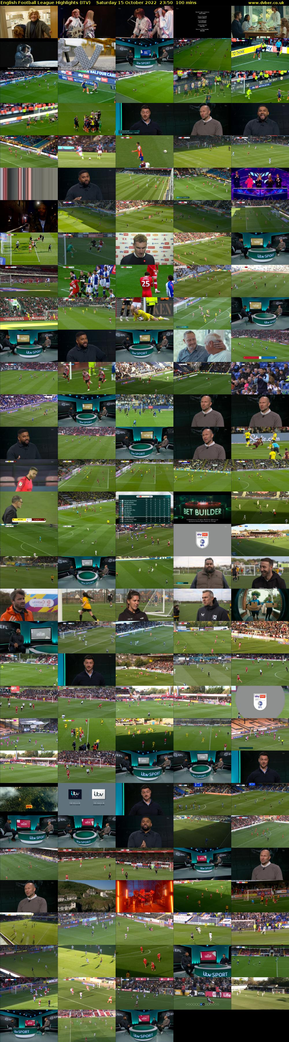 English Football League Highlights (ITV) Saturday 15 October 2022 23:50 - 01:30
