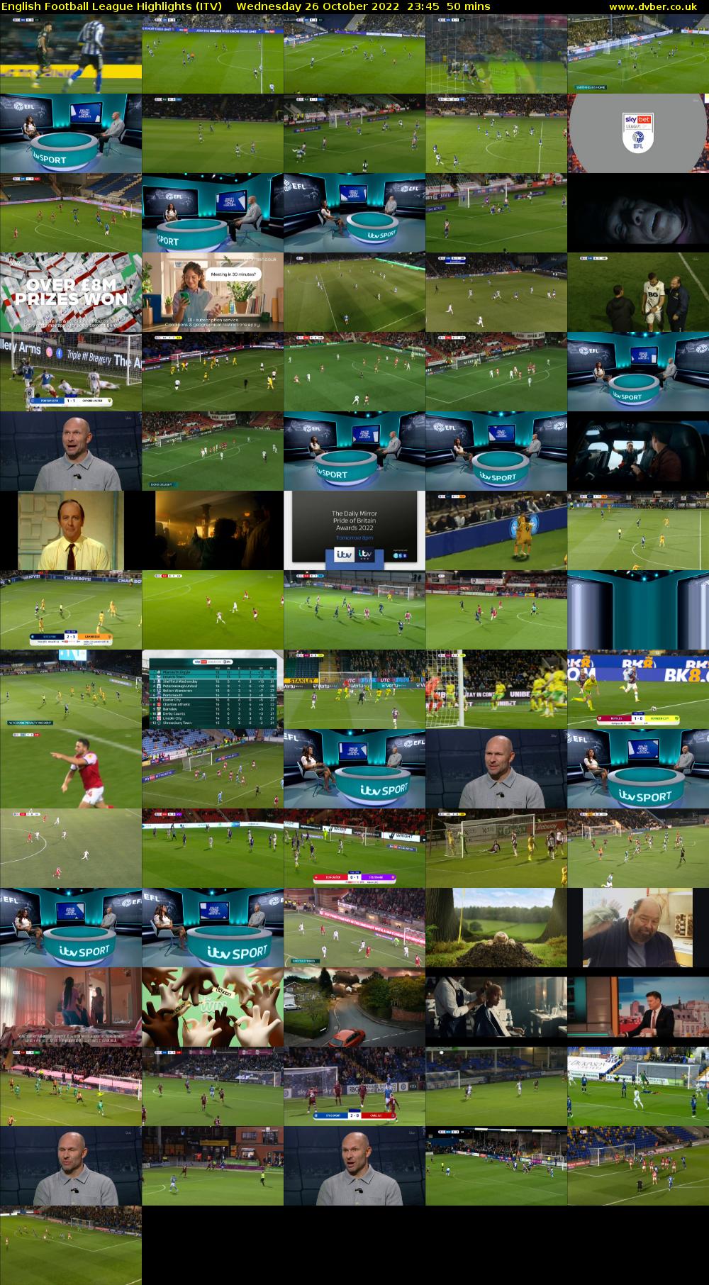 English Football League Highlights (ITV) Wednesday 26 October 2022 23:45 - 00:35