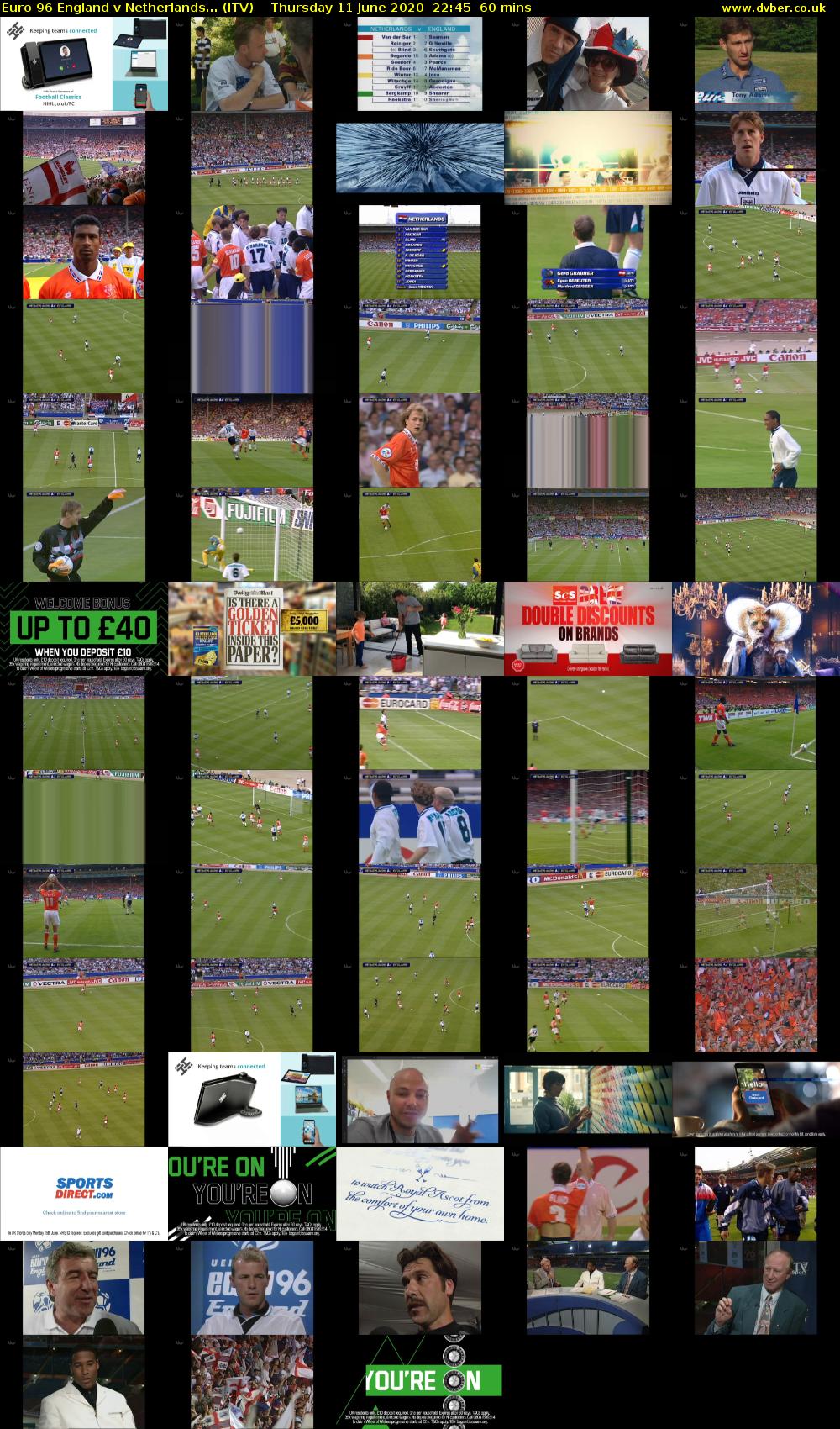 Euro 96 England v Netherlands... (ITV) Thursday 11 June 2020 22:45 - 23:45