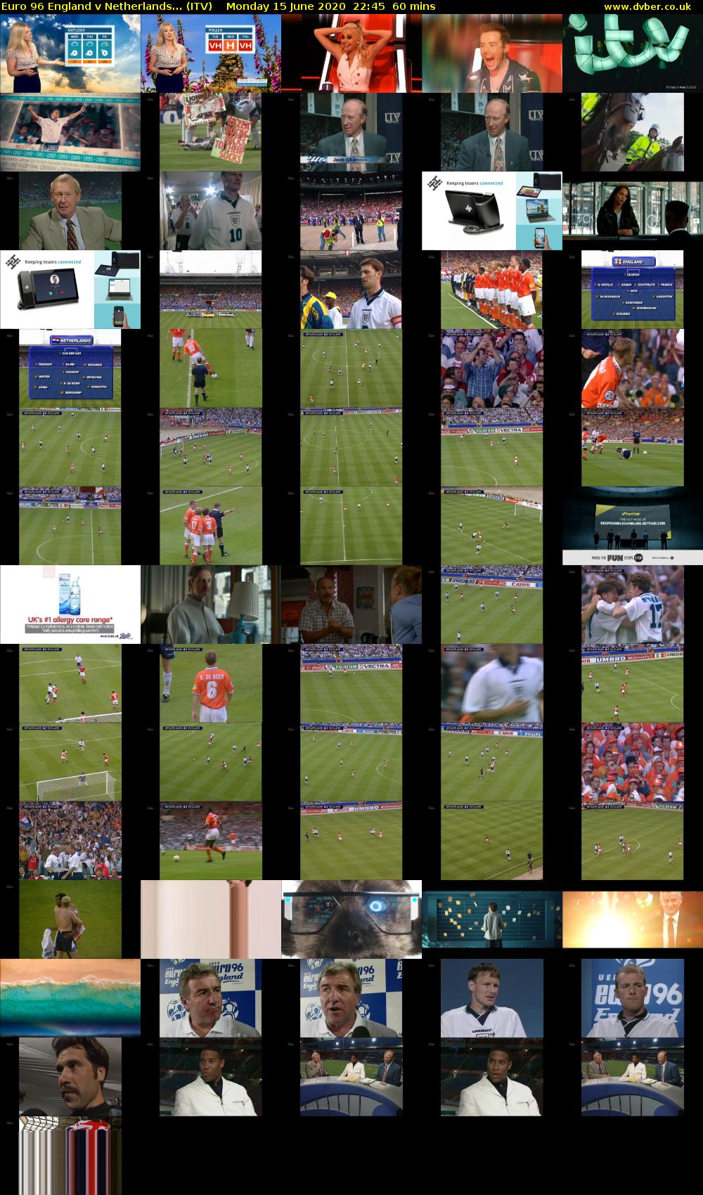 Euro 96 England v Netherlands... (ITV) Monday 15 June 2020 22:45 - 23:45