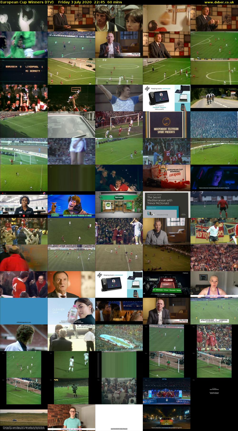European Cup Winners (ITV) Friday 3 July 2020 22:45 - 23:45