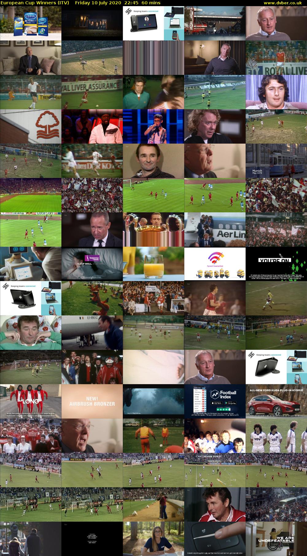 European Cup Winners (ITV) Friday 10 July 2020 22:45 - 23:45