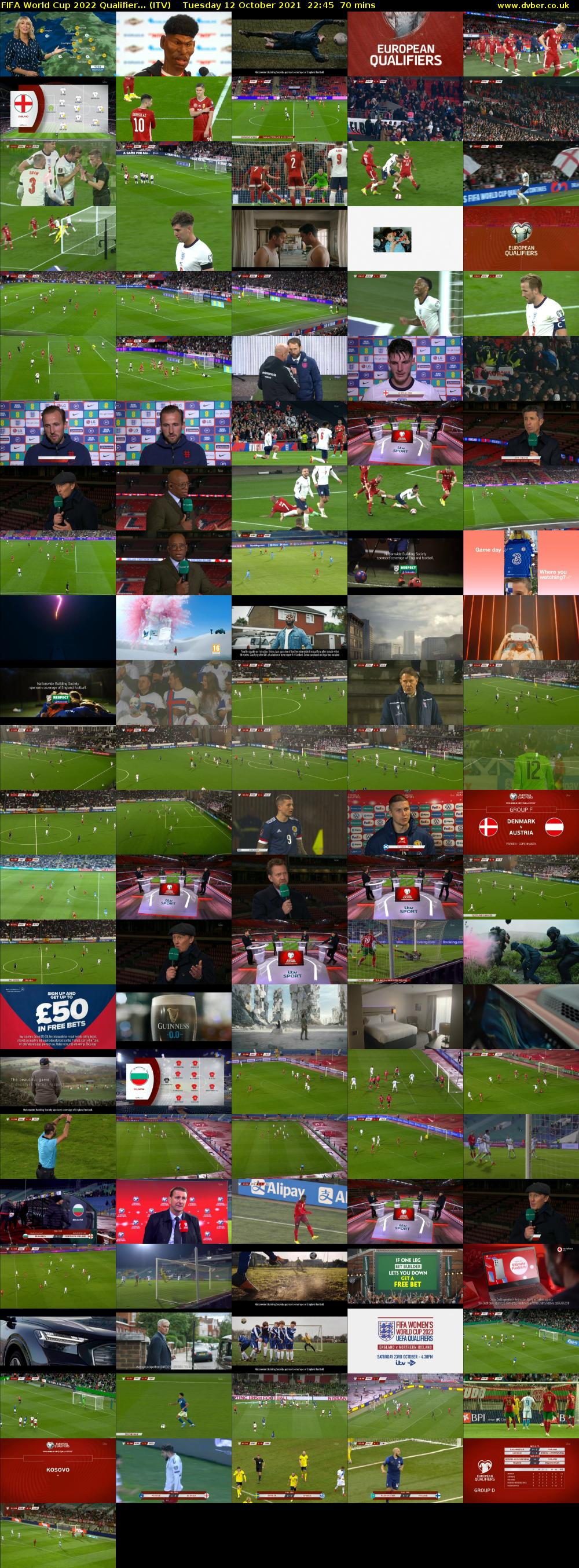 FIFA World Cup 2022 Qualifier... (ITV) Tuesday 12 October 2021 22:45 - 23:55