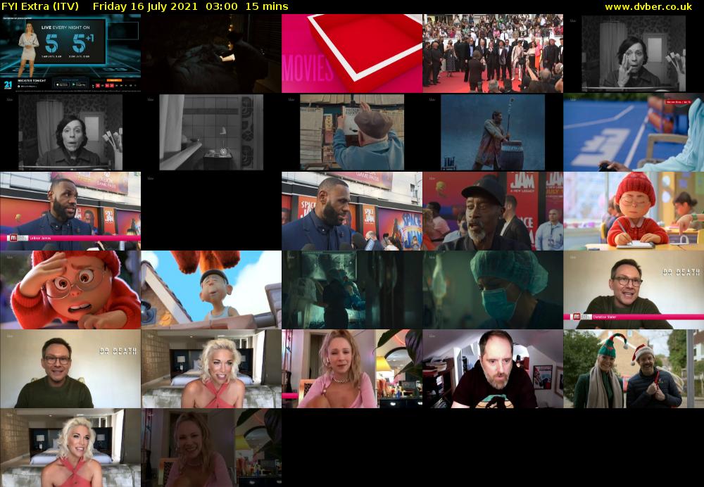 FYI Extra (ITV) Friday 16 July 2021 03:00 - 03:15