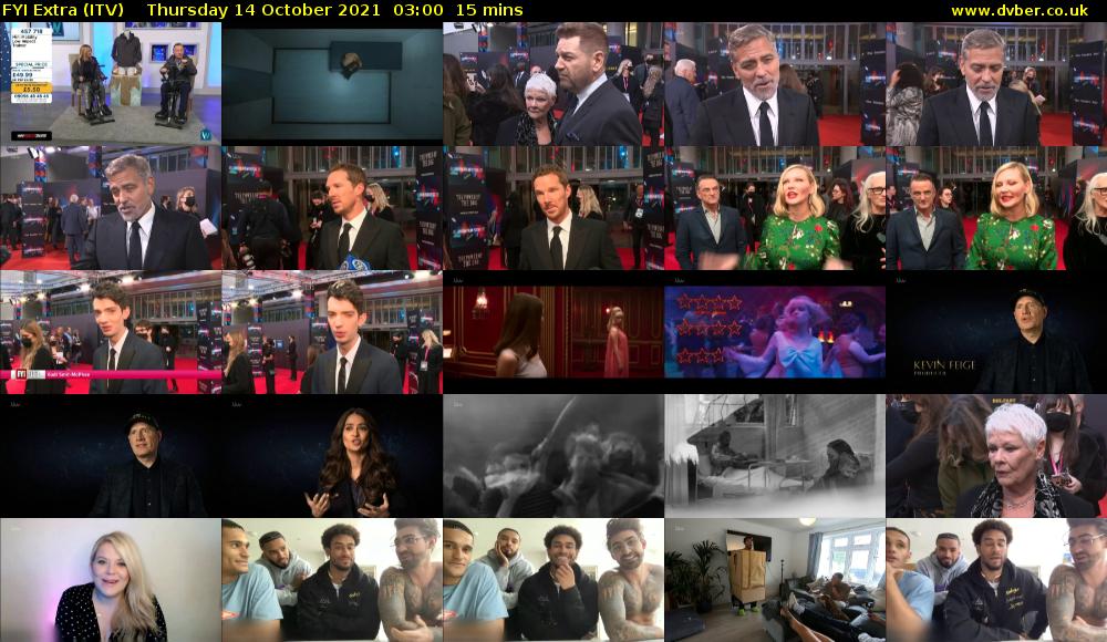 FYI Extra (ITV) Thursday 14 October 2021 03:00 - 03:15