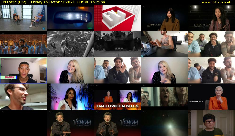FYI Extra (ITV) Friday 15 October 2021 03:00 - 03:15