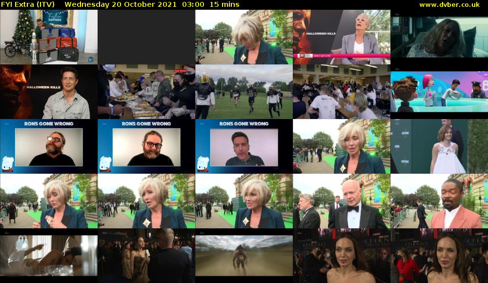 FYI Extra (ITV) Wednesday 20 October 2021 03:00 - 03:15