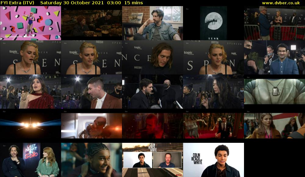 FYI Extra (ITV) Saturday 30 October 2021 03:00 - 03:15