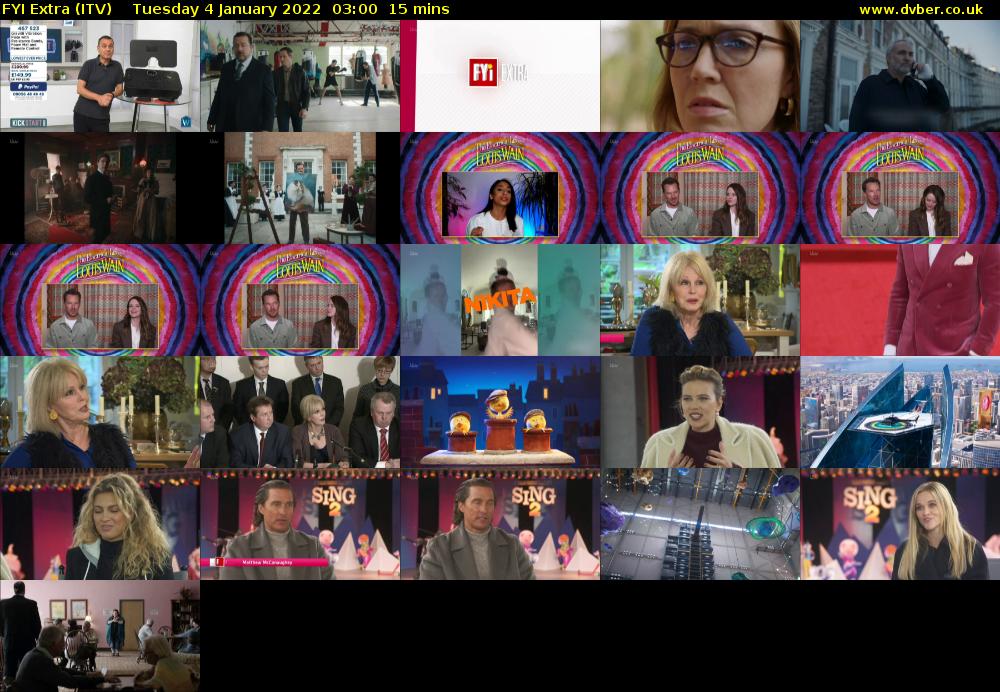 FYI Extra (ITV) Tuesday 4 January 2022 03:00 - 03:15