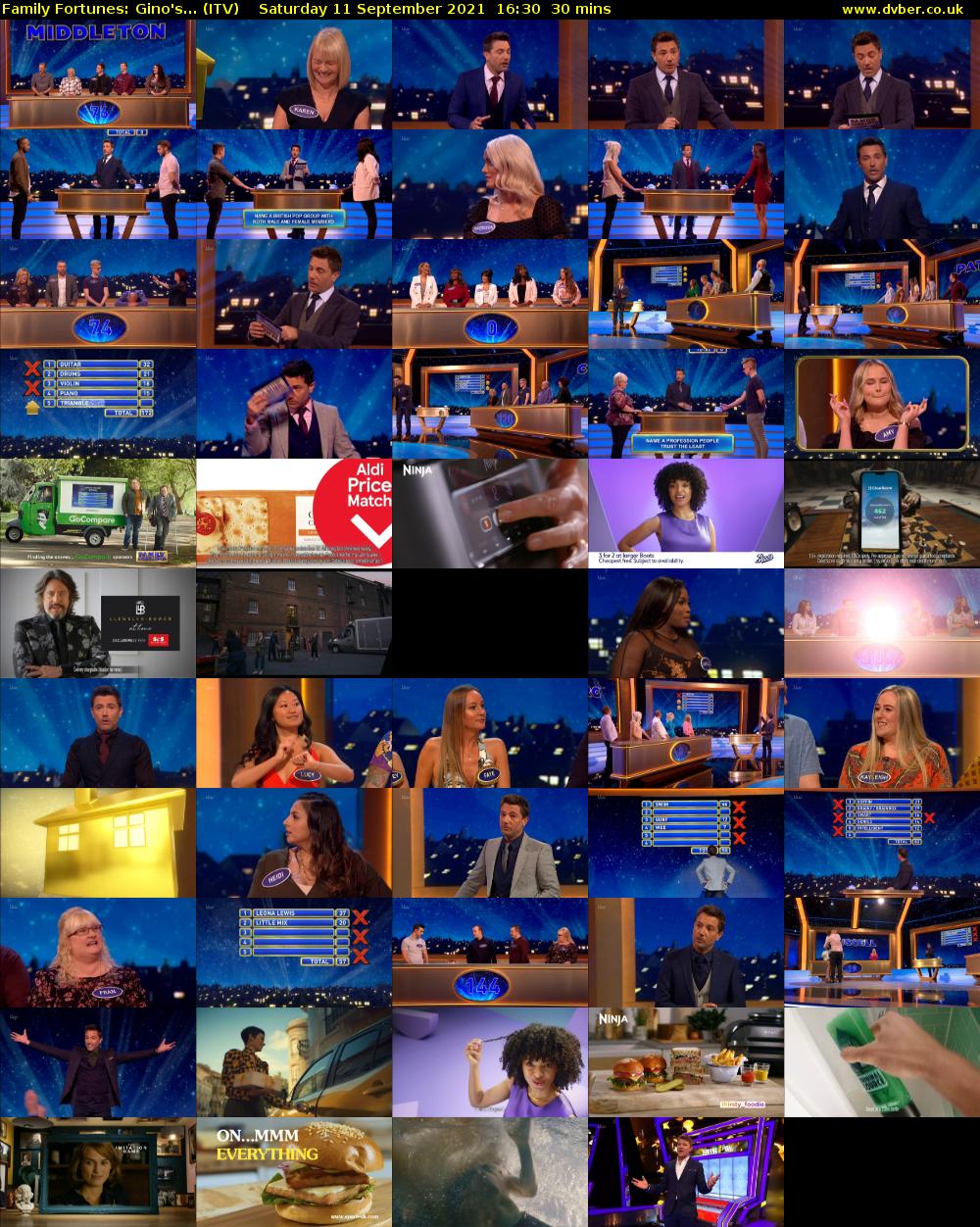 Family Fortunes: Gino's... (ITV) Saturday 11 September 2021 16:30 - 17:00