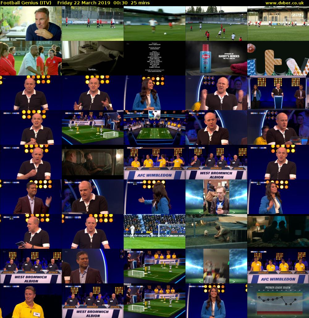 Football Genius (ITV) Friday 22 March 2019 00:30 - 00:55