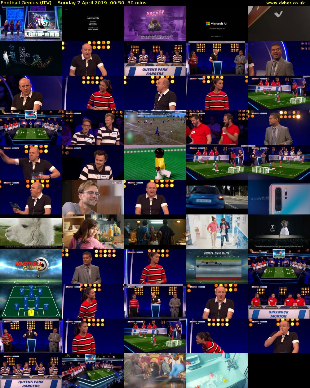 Football Genius (ITV) Sunday 7 April 2019 00:50 - 01:20