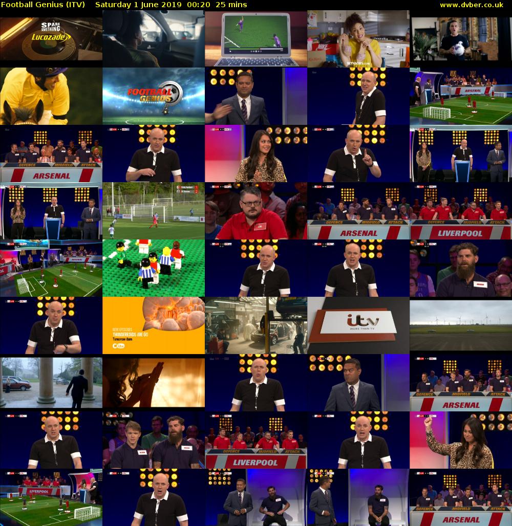 Football Genius (ITV) Saturday 1 June 2019 00:20 - 00:45