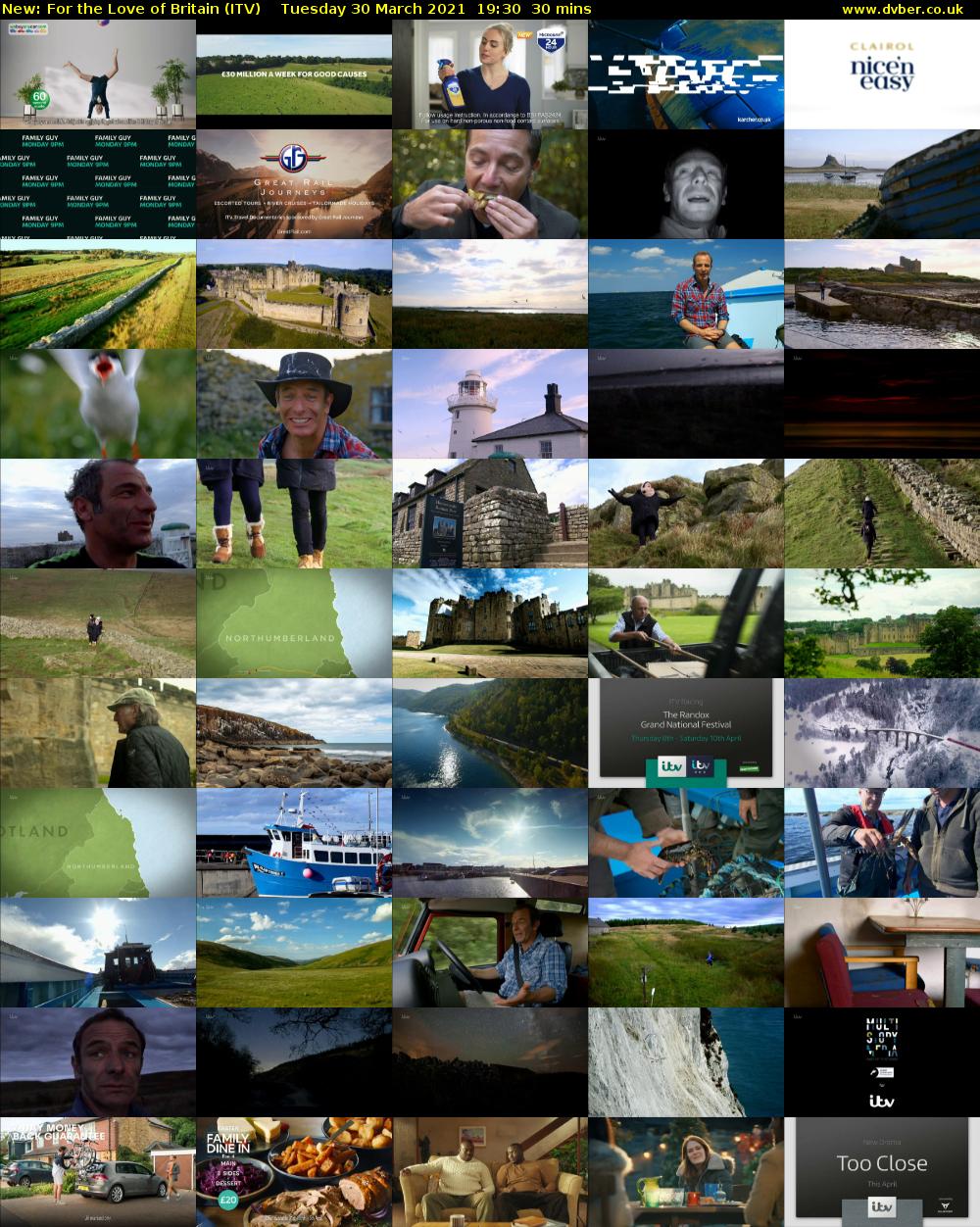 For the Love of Britain (ITV) Tuesday 30 March 2021 19:30 - 20:00