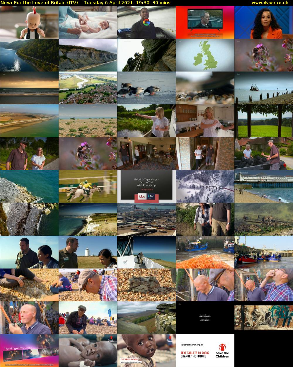 For the Love of Britain (ITV) Tuesday 6 April 2021 19:30 - 20:00