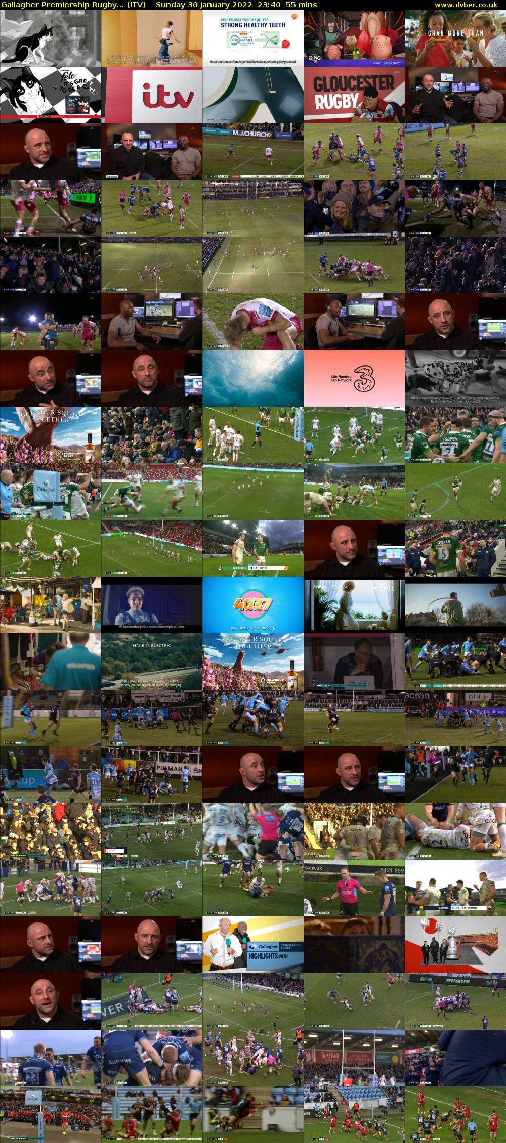 Gallagher Premiership Rugby... (ITV) Sunday 30 January 2022 23:40 - 00:35