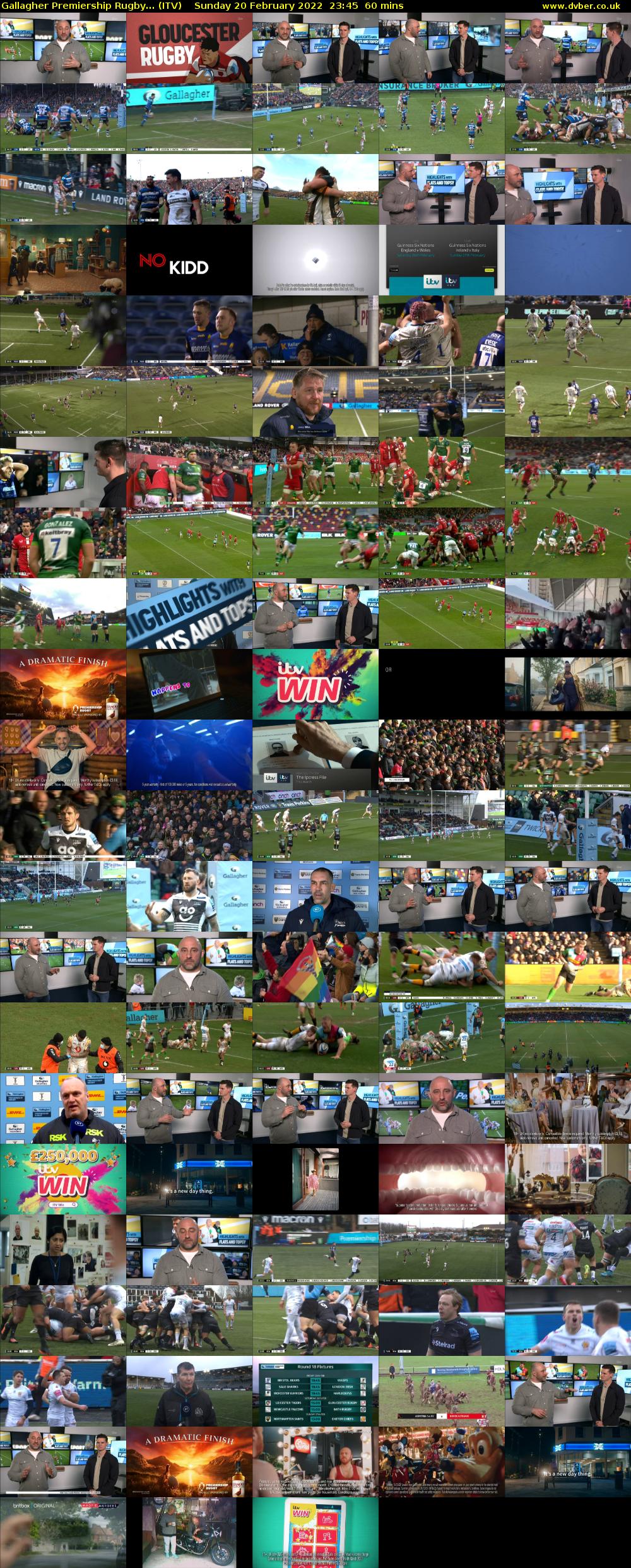 Gallagher Premiership Rugby... (ITV) Sunday 20 February 2022 23:45 - 00:45
