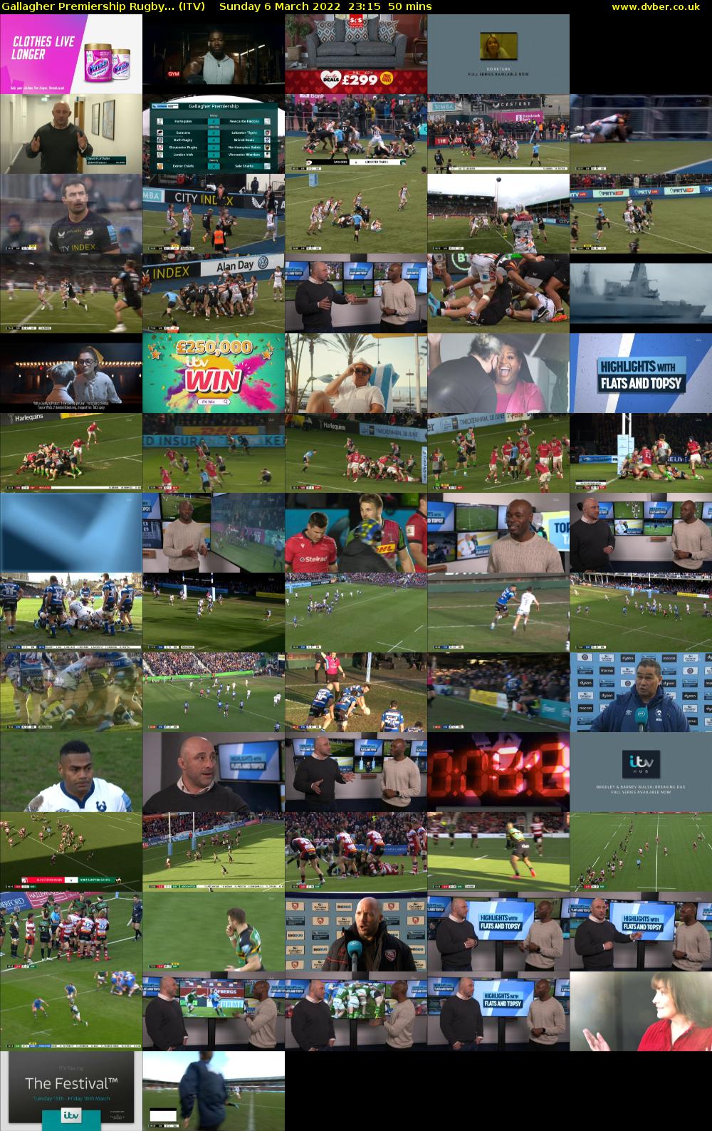 Gallagher Premiership Rugby... (ITV) Sunday 6 March 2022 23:15 - 00:05
