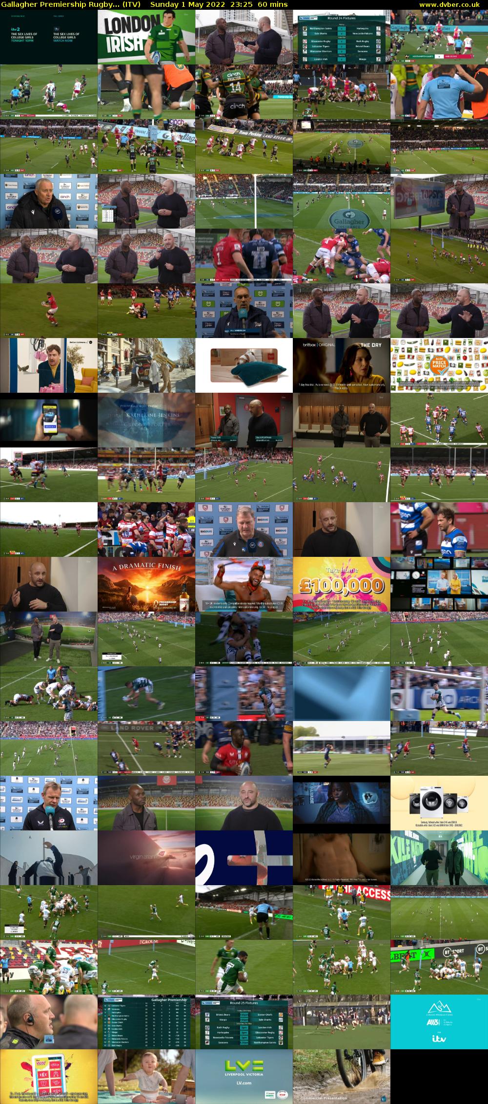 Gallagher Premiership Rugby... (ITV) Sunday 1 May 2022 23:25 - 00:25